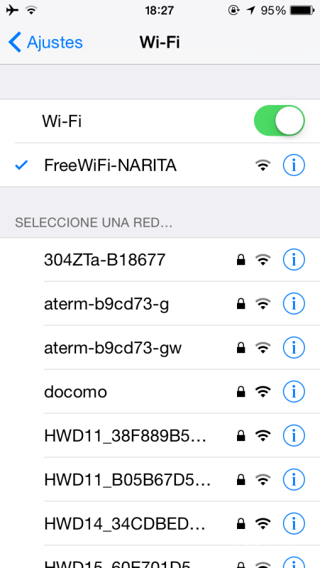 Free WiFi en el Aeropuerto de Narita, Tokyo, Japón