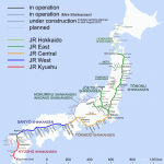 Mapas de trenes Shinkansen de alta velocidad japoneses