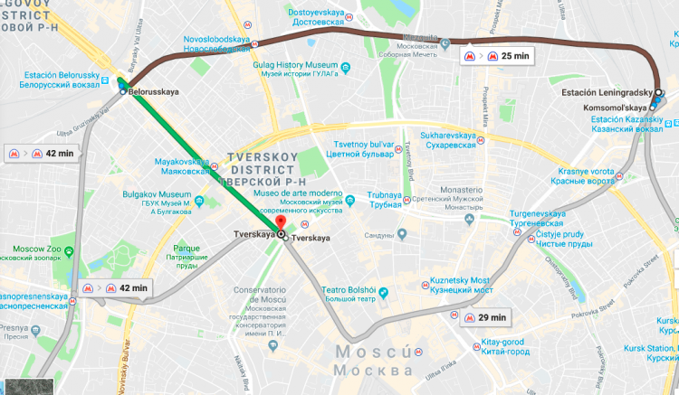 Cómo ir en Metro desde la estación de trenes de Moscú al centro de la ciudad 2